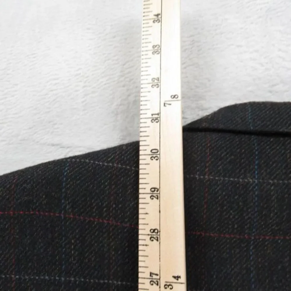 Christian Dior Wool Blazer Mens 42R Gray Check Sport Coat 2‎ Button Single Vent